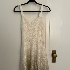 Free People Cream Lace Mini Dress